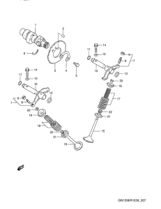 GN125 Распределительный вал-клапаны