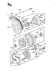 KZ1000 Rear hub / brake / chain