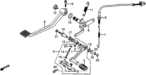 CBX Brake pedal + shift pedal