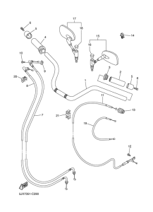 XVS125 Guidon & cable