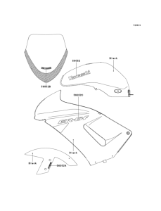 EX650 Decals(black)(b7f)