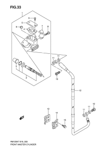 RM125 Передний тормозной цилиндр