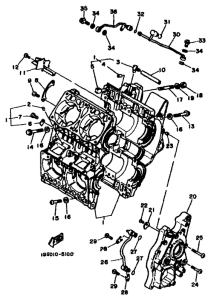 RD500LC Картер двигателя