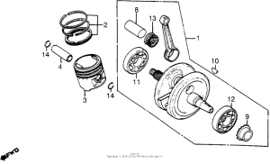 XR200R Коленчатый вал и поршни