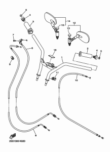 XVS1300CU Steering handle & cable