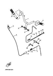 CW50 Рулевой рычаг и кабель