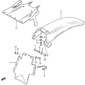 RM465 Заднее крыло