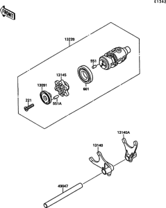 VN1500 Change drum / shift fork