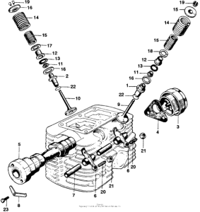 SS125 Распределительный вал и клапана