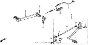 VF700F Brake pedal + shift pedal