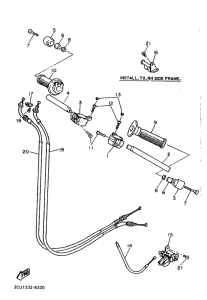 FZR750 Steering handle. cable