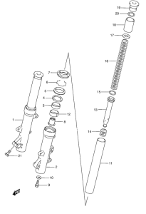 AN250 Демпфер передней вилки