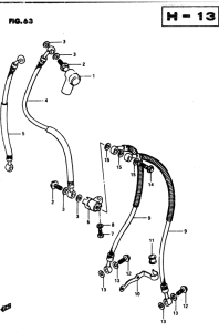 GS850 Передние тормозные трубки