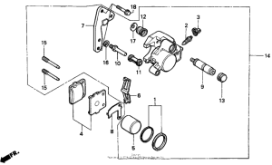 CR80R Передний суппорт