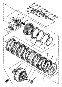 XS1100 Сцепление