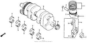 CB700SC Коленчатый вал и поршни