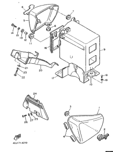 XV1000 Side cover  /  oil tank