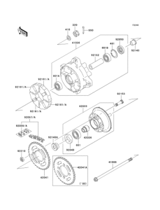 KL110 Заднее колесо и цепь