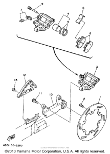 WR250Z Задний суппорт