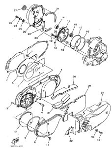 YP125 Крышка картера двигателя