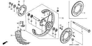 XR650R Rear wheel complete assy