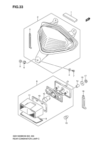 GSX1300BK (ABS) Задний комбинированный сигнал