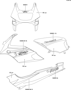  Decals(blue)(ex500-e3 / e4 / e4a)