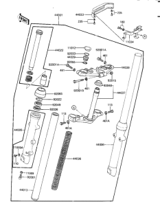 KZ1000 Вилка передней оси