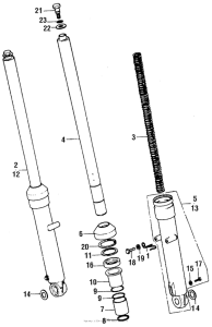 XR75 Передняя вилка