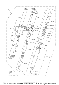 YZFR3FB Передняя вилка
