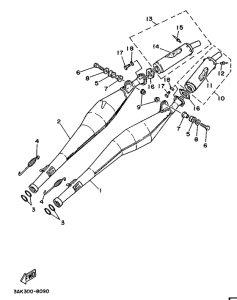TZ250U Выхлопная система