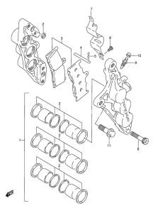 GSX-R1100 Передний суппорт тормозной