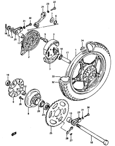 GS450 Rear wheel complete assy