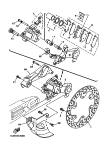 YZ250 YZ250W1 Задний суппорт