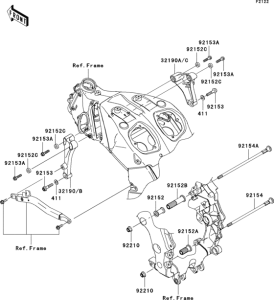 ZX1400 Крепление двигателя