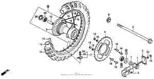 CR80R Rear wheel 90-91