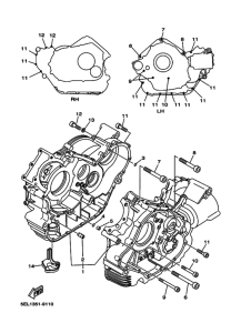 XVS1100 XVS11W Картер двигателя