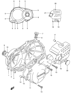 GSX-R400 Crankcase cover ass`y  (v