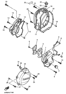 FZ400 Crankcase cover ass`y  (v