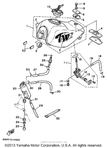 TW200BC Топливный бак