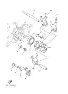 YZ125 Shift cam. fork