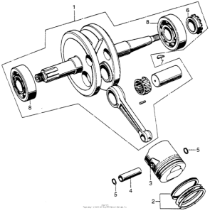 CT70 Коленчатый вал и поршни