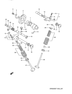 DR350 Распределительный вал-клапаны
