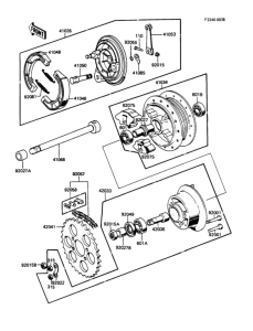 KE100 Задняя ступица колеса