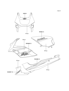 EX500 Наклейки (синий)