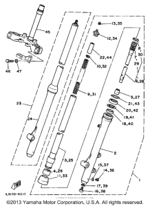 YZ80T (Motocross) Передняя вилка