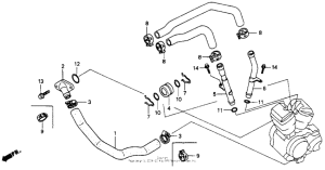 VT600C Патрубки охлаждения