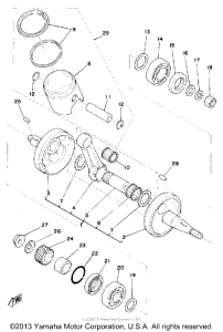 TY175C Коленвал и поршни