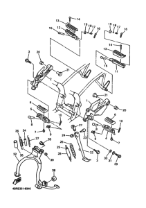 XJ600S Support & repose pied