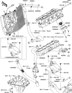 ZX636 Патрубки охлаждения